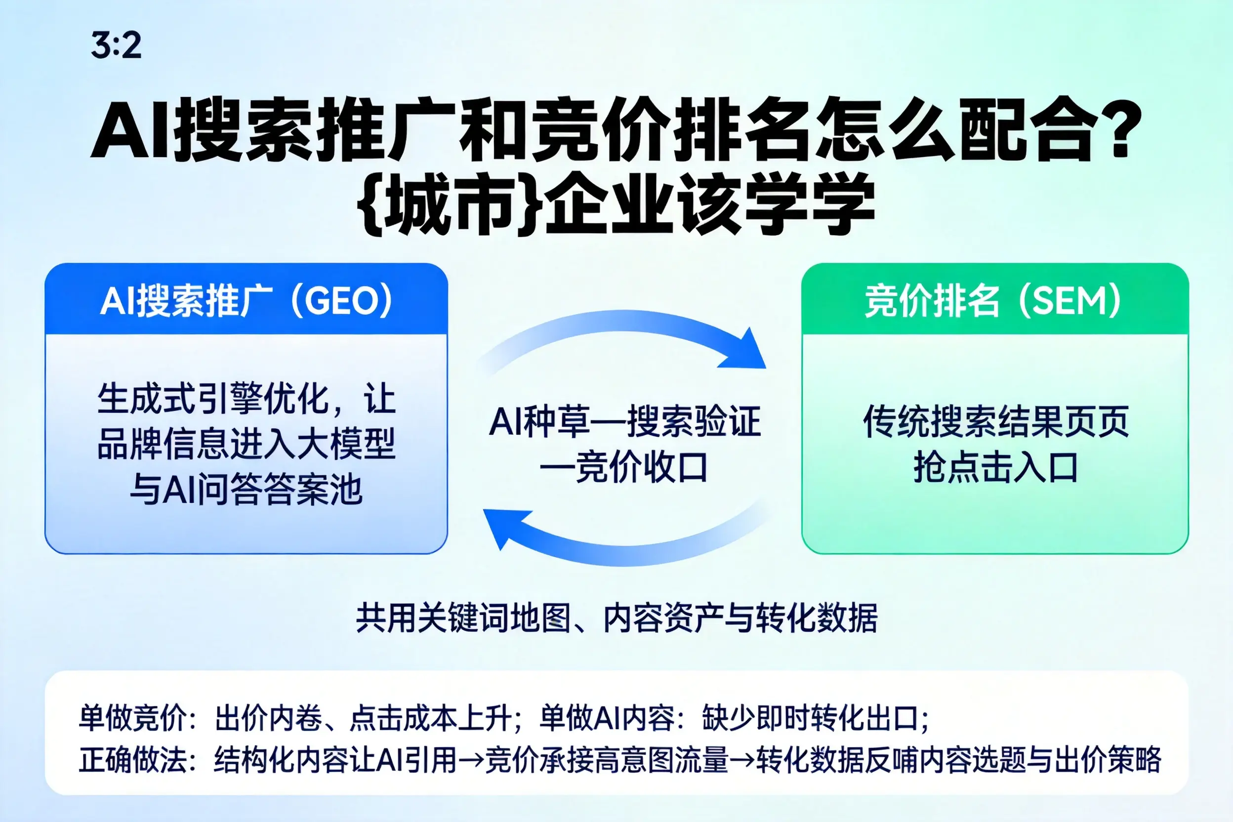 AI搜索推广和竞价排名怎么配合？通化企业该学学