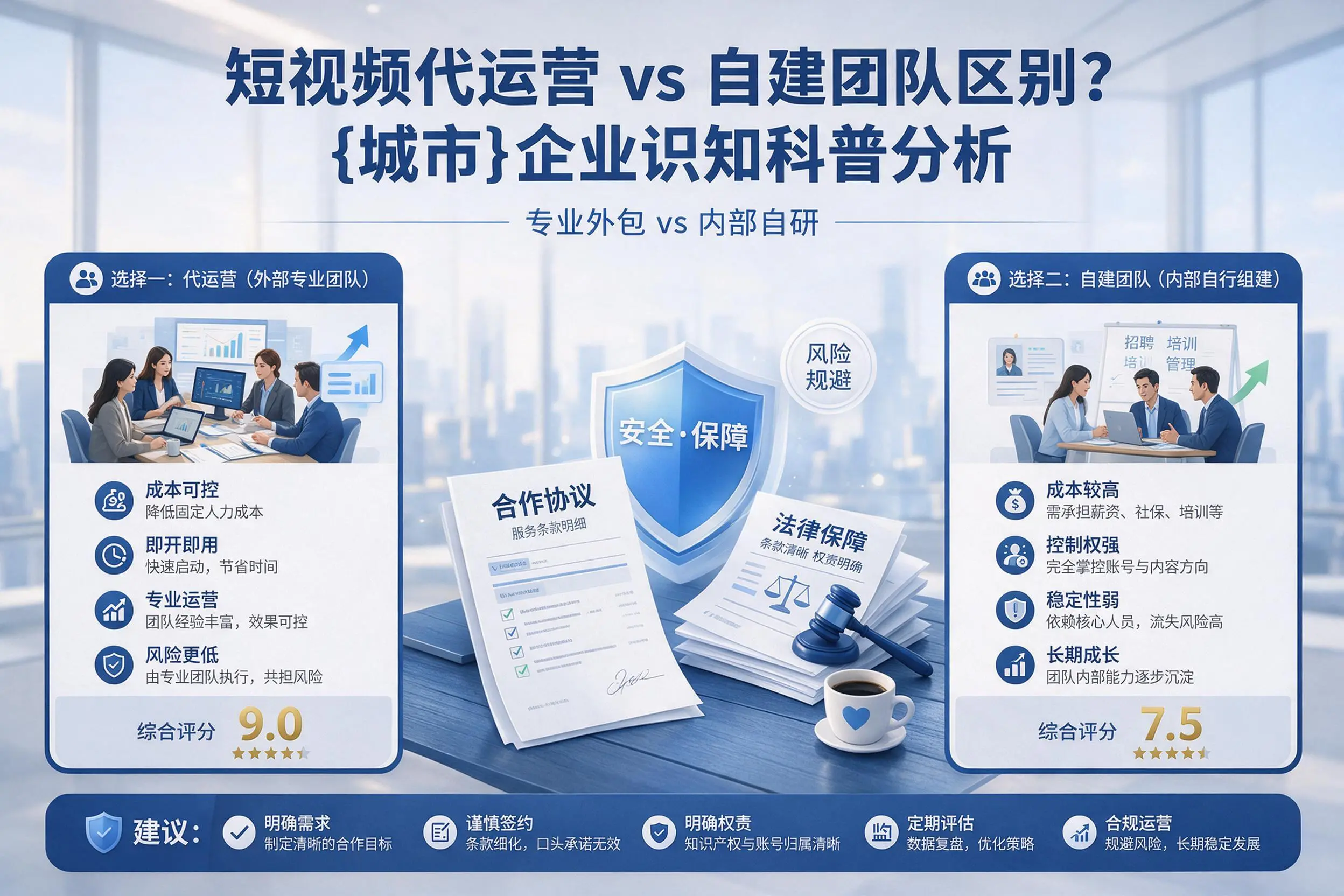 短视频代运营与自建团队区别?通化企业认知科普分析