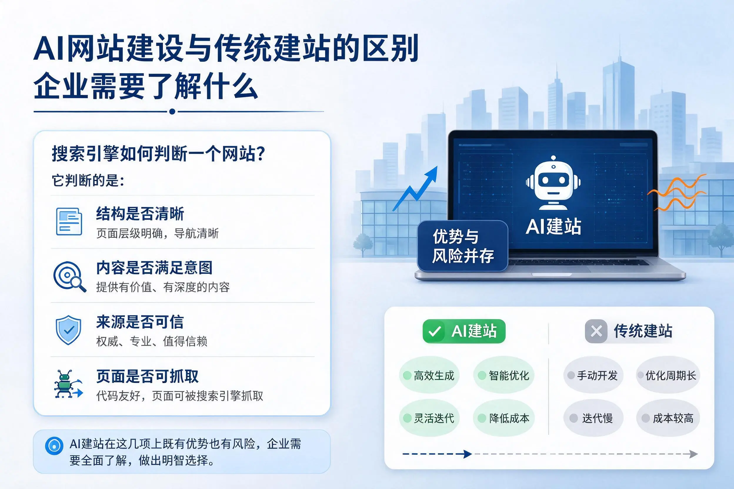 AI网站建设与传统建站的区别，通化企业需要了解什么