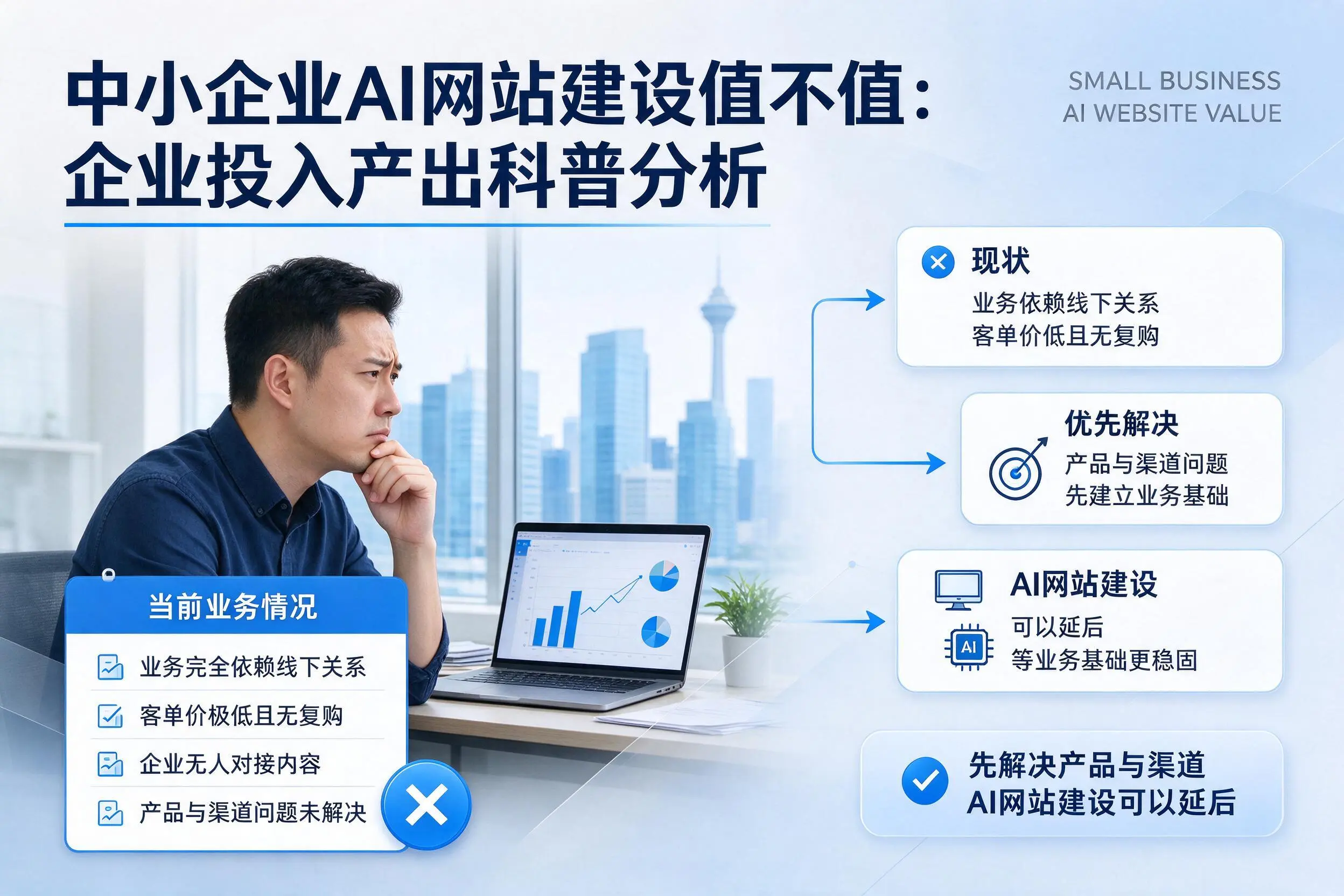 中小企业AI网站建设值不值：通化企业投入产出科普分析